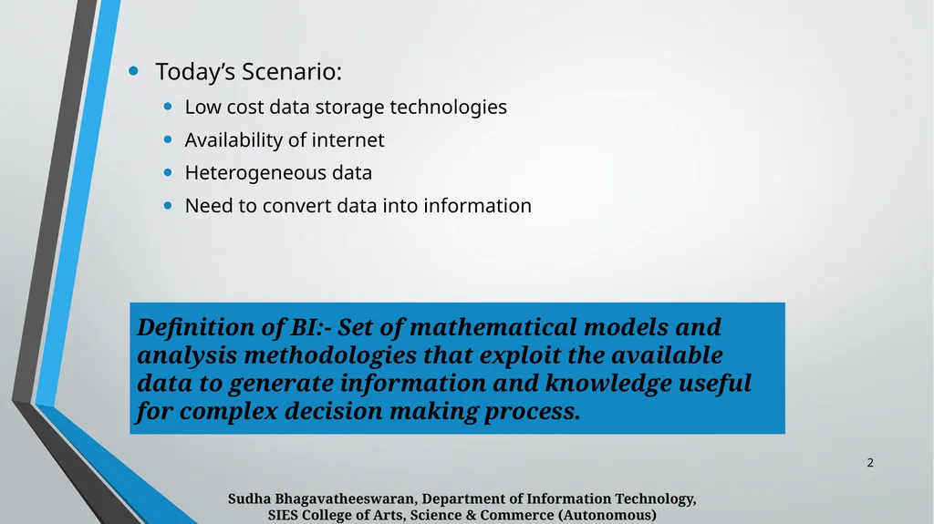 BUSINESS INTELLIGENCE CHAPTER 1 Business - slide 2 of 12
