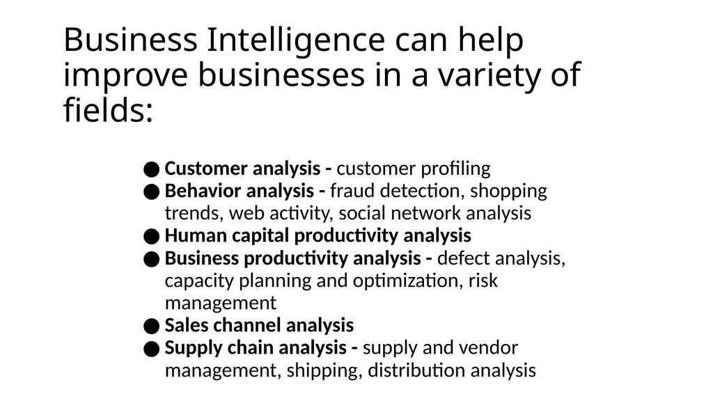 Business Intelligence Chapter 1 BI Basic Concept - slide 13 of 18
