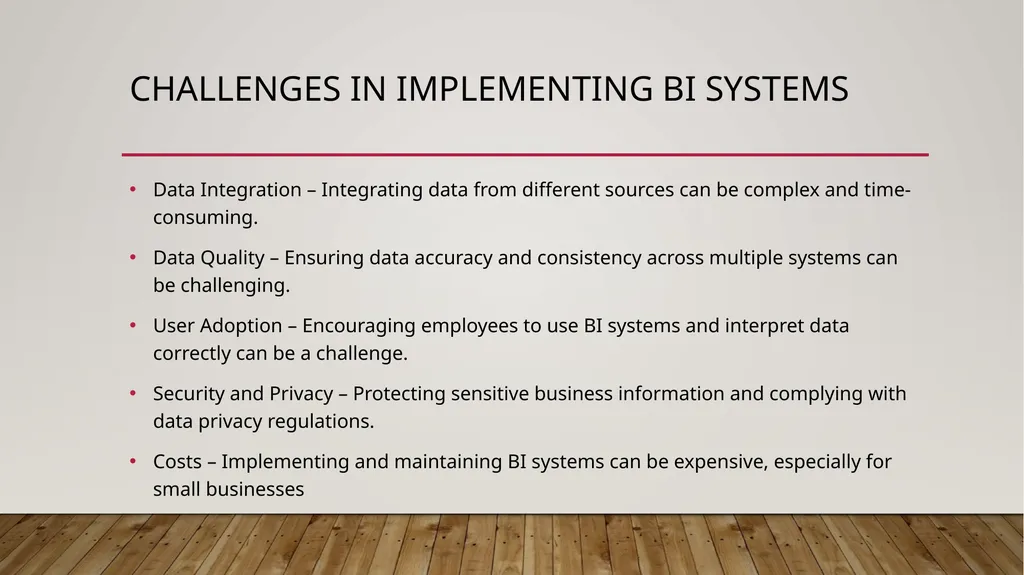 business intelligence and analytics systems What - slide 5 of 8
