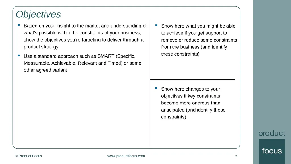 [enter product name here] Product strategy 1 - slide 7 of 11