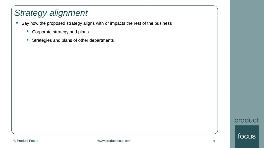 [enter product name here] Product strategy 1 - slide 9 of 11