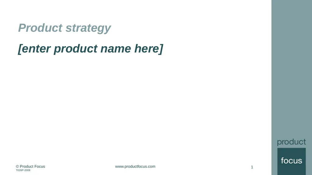 [enter product name here] Product strategy 1 - slide 1 of 11