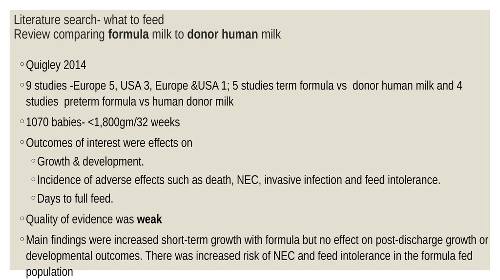 Systematic review: feeding practices for LBW - slide 5 of 21