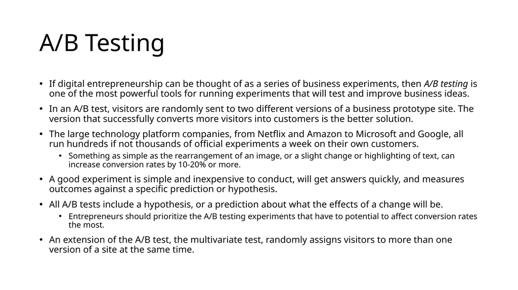 Chapter 12 Digital Business Experiments J.P. Allen - slide 14 of 23