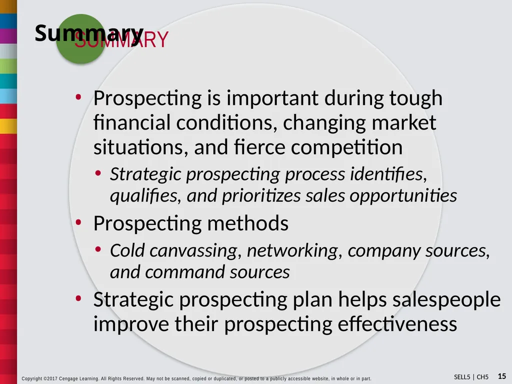 Strategic Prospecting and Preparing for Sales - slide 15 of 16