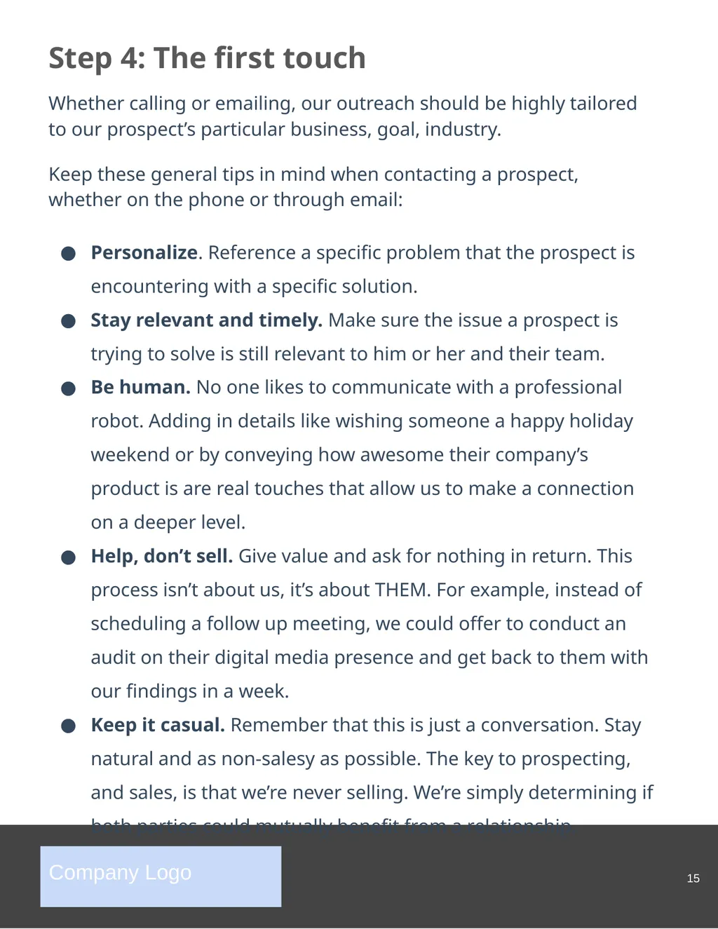 The Complete Guide to Sales Prospecting Company - slide 15 of 23