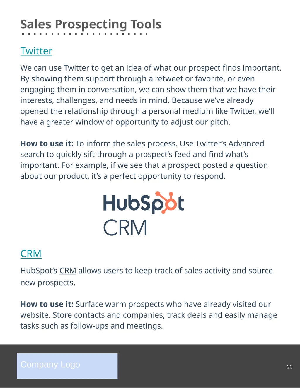The Complete Guide to Sales Prospecting Company - slide 20 of 23