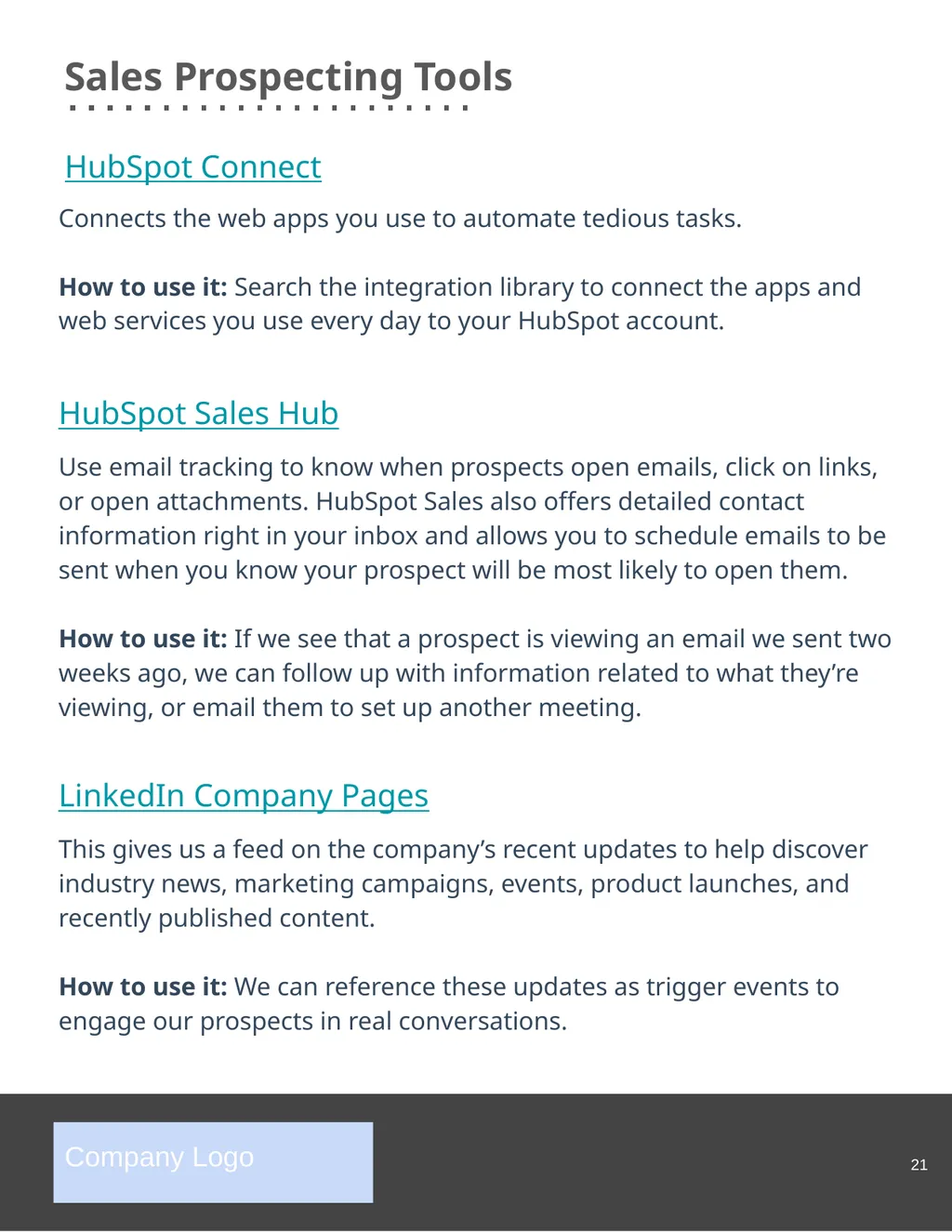 The Complete Guide to Sales Prospecting Company - slide 21 of 23
