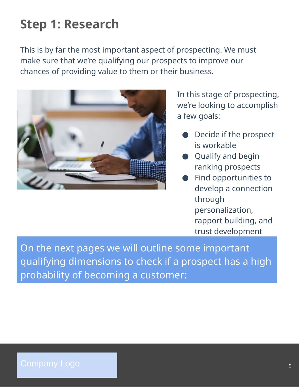 The Complete Guide to Sales Prospecting Company - slide 9 of 23
