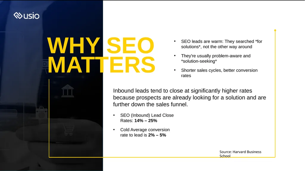 How SEO Fuels Usio Sales WELCOME WHAT IS SEO 93% - slide 3 of 11