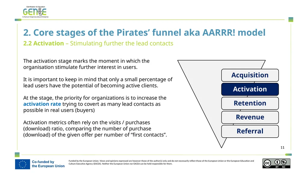 A user guide introduction to the AARRR! funnel - slide 11 of 19