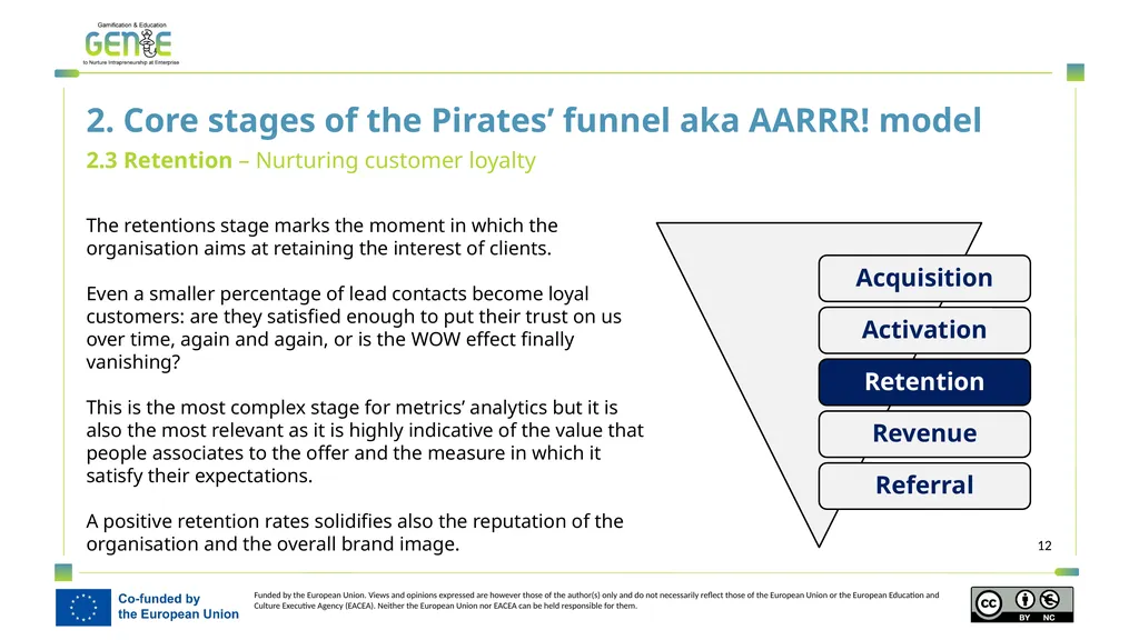A user guide introduction to the AARRR! funnel - slide 12 of 19