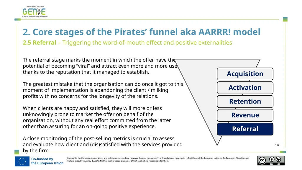 A user guide introduction to the AARRR! funnel - slide 14 of 19