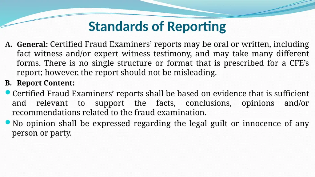 ETHICAL CONSIDERATIONS, CODE OF CONDUCT IN FRAUD - slide 49 of 50