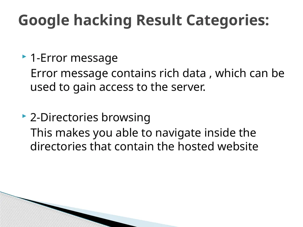 Google Hacking Ahmad Radaideh Abstract - slide 8 of 16