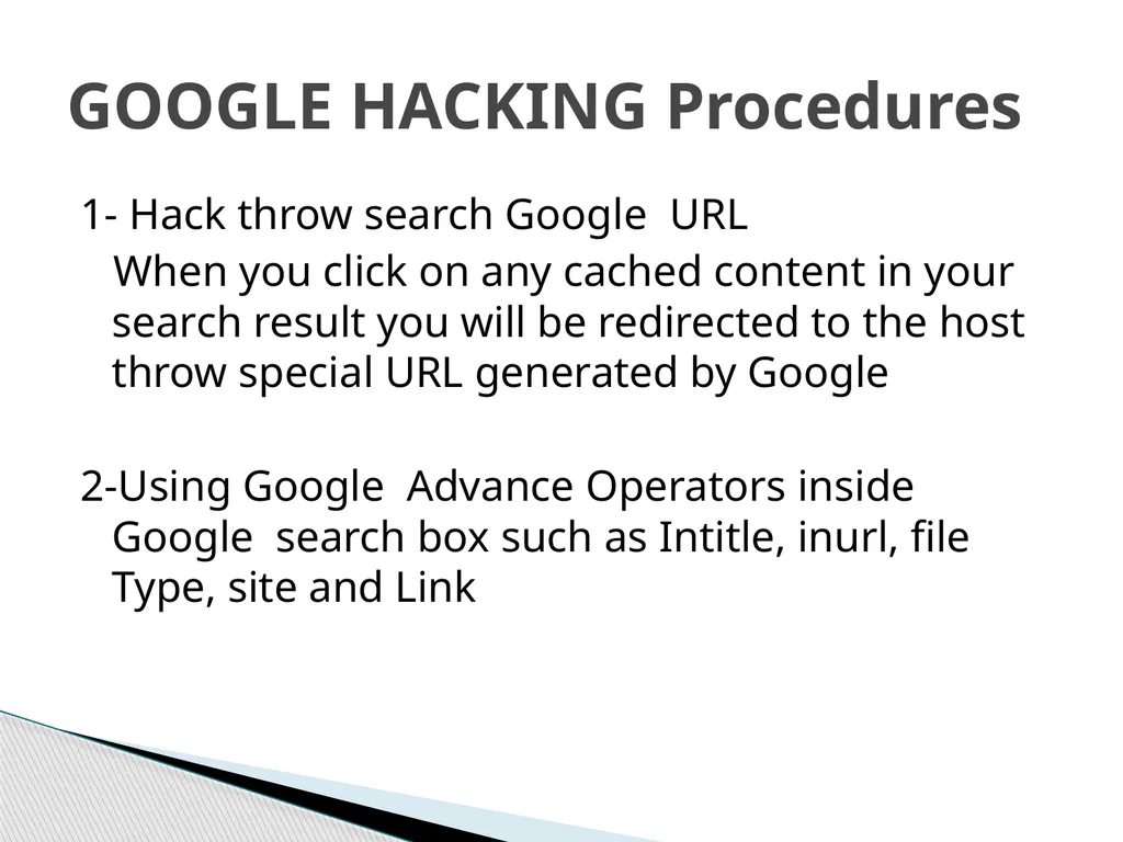 Google Hacking Ahmad Radaideh Abstract - slide 6 of 16