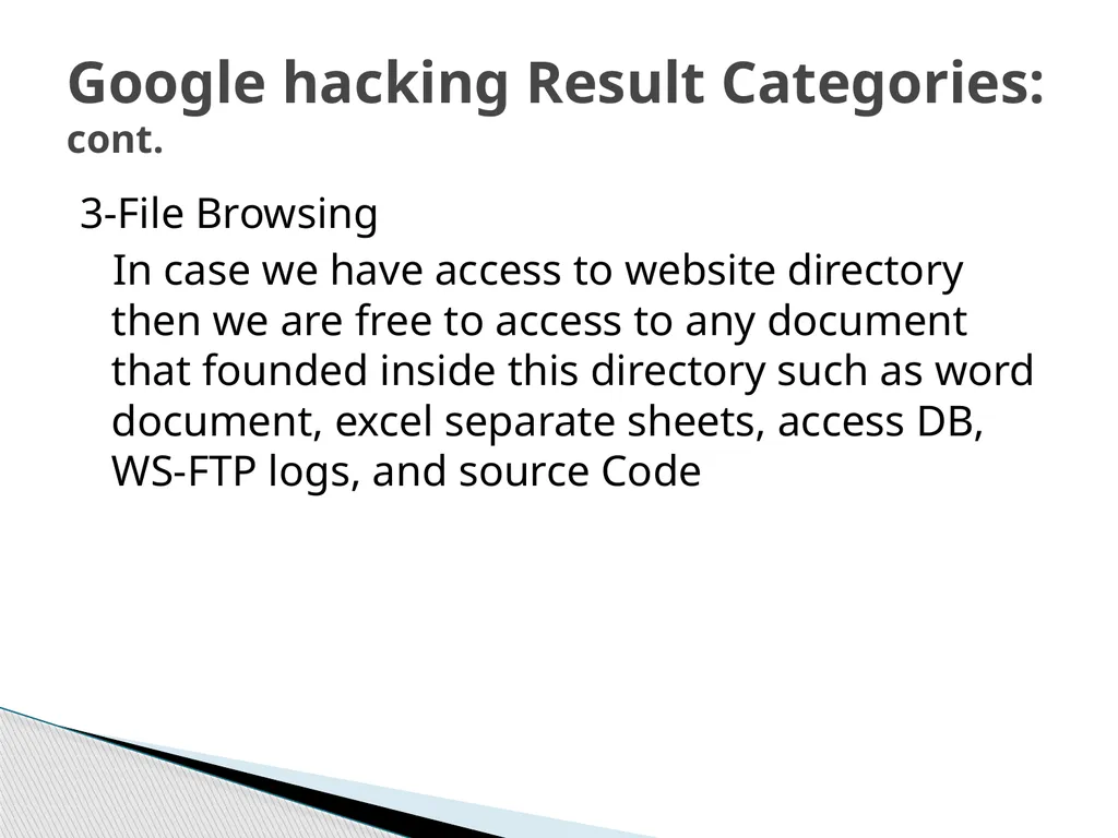 Google Hacking Ahmad Radaideh Abstract - slide 9 of 16