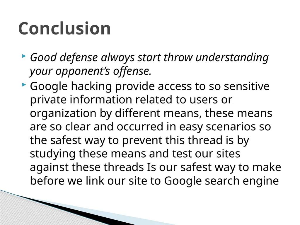 Google Hacking Ahmad Radaideh Abstract - slide 14 of 16