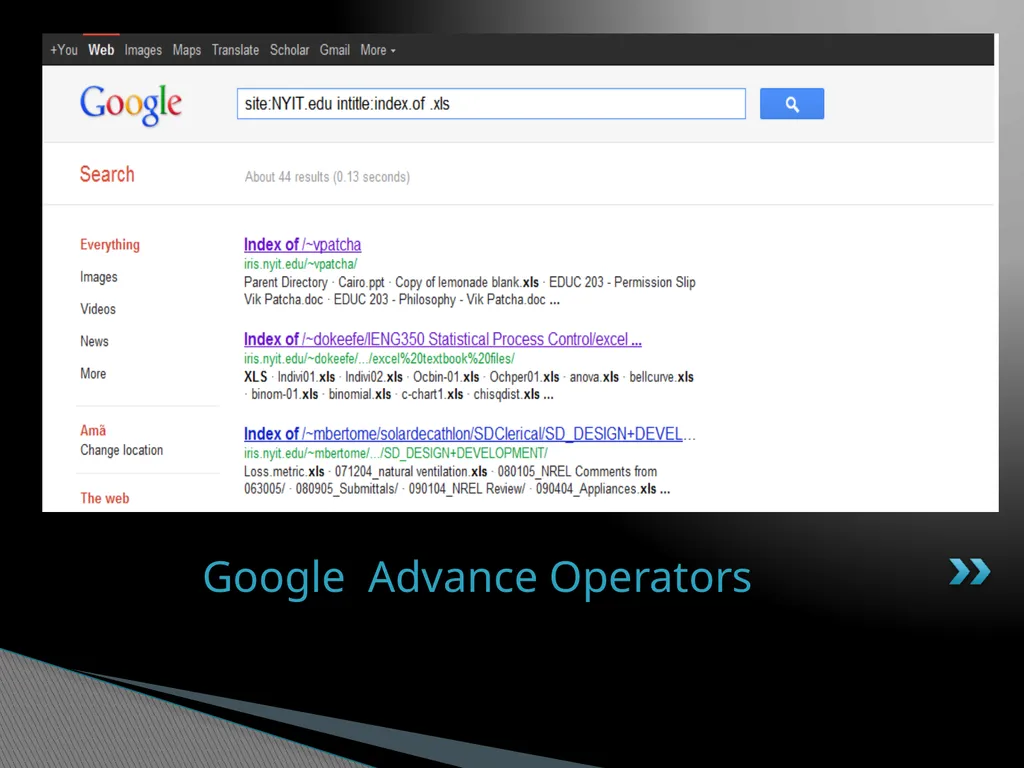 Google Hacking Ahmad Radaideh Abstract - slide 7 of 16
