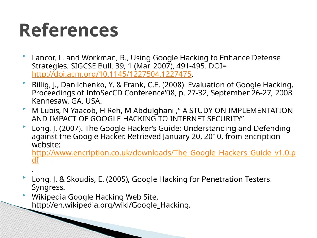 Google Hacking Ahmad Radaideh Abstract - slide 15 of 16