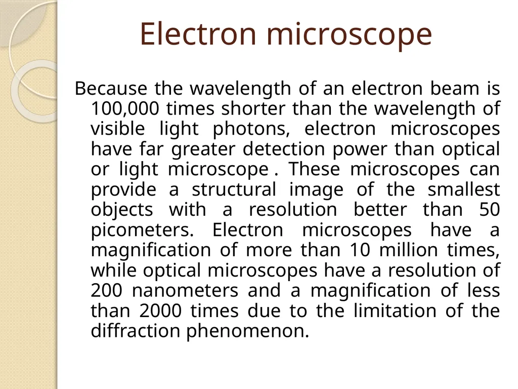Electron microscope By Dr. Nelson Xess Department - slide 2 of 10