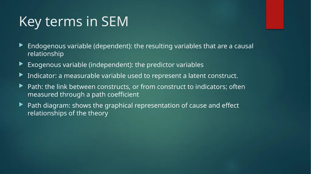 The Basics of Structural Equation Modeling (SEM) - slide 9 of 21