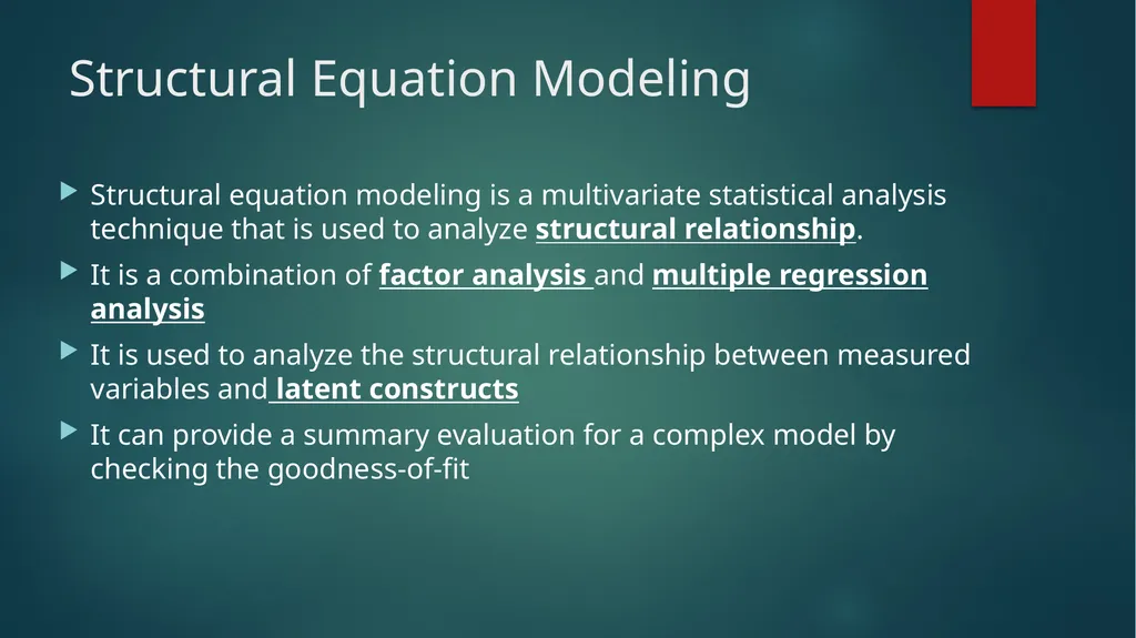 The Basics of Structural Equation Modeling (SEM) - slide 5 of 21