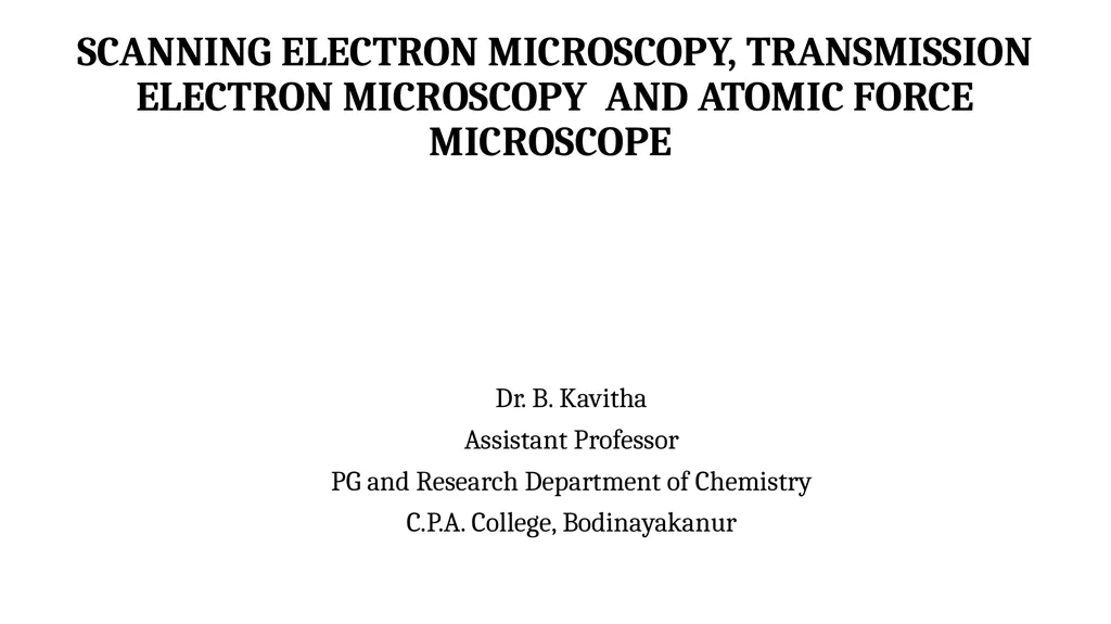 SCANNING ELECTRON MICROSCOPY, TRANSMISSION - slide 1 of 14