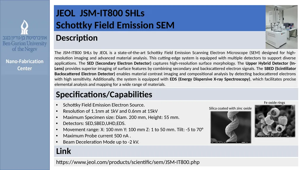 JEOL JSM-IT800 SHLs Schottky Field Emission SEM
