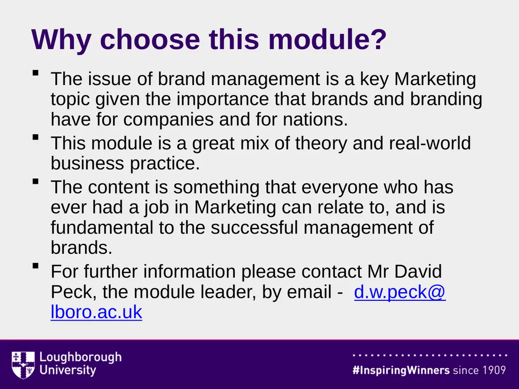 BSB105 Global Brand Management About This Module - slide 9 of 9