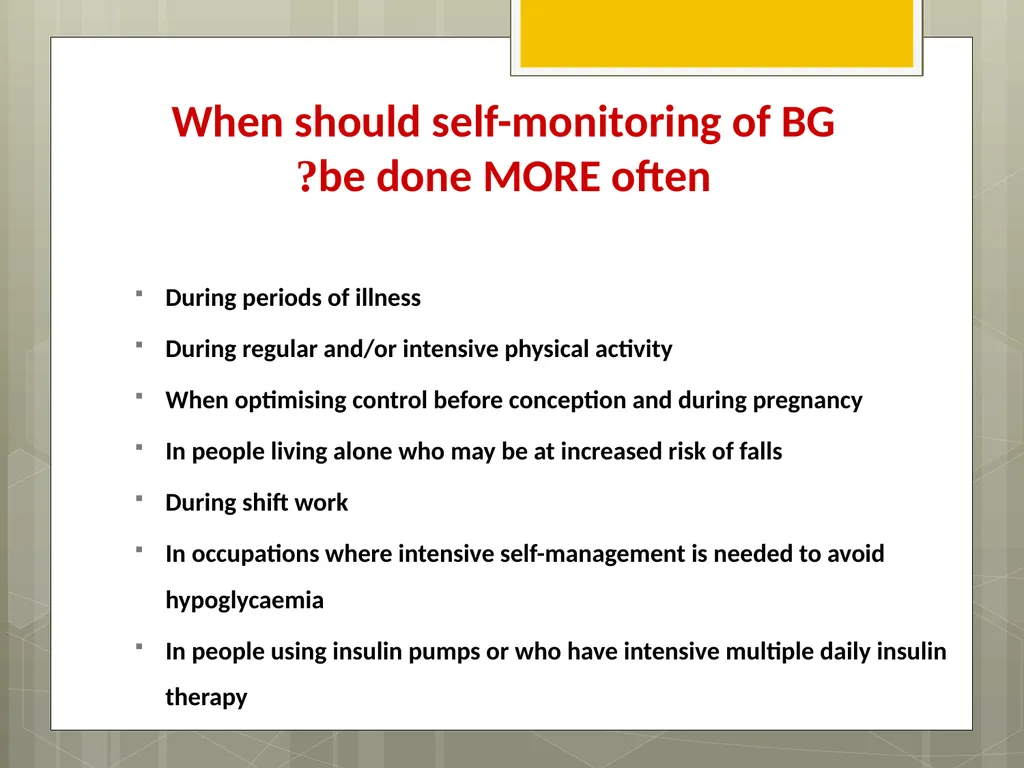 Blood Glucose Monitoring Sara Alosaimy, Bsc Type 1 - slide 8 of 23