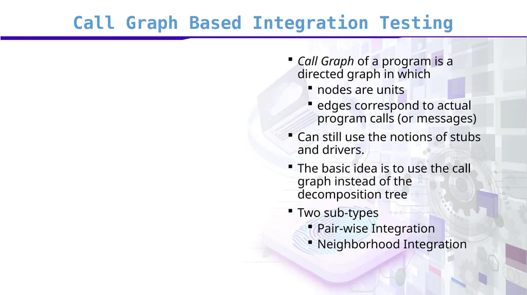 Software Verification and Validation Lecture No. 7 - slide 27 of 49
