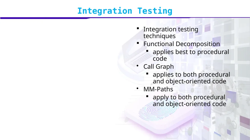 Software Verification and Validation Lecture No. 7 - slide 12 of 49