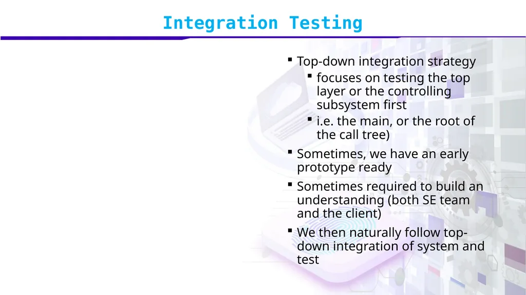 Software Verification and Validation Lecture No. 7 - slide 14 of 49