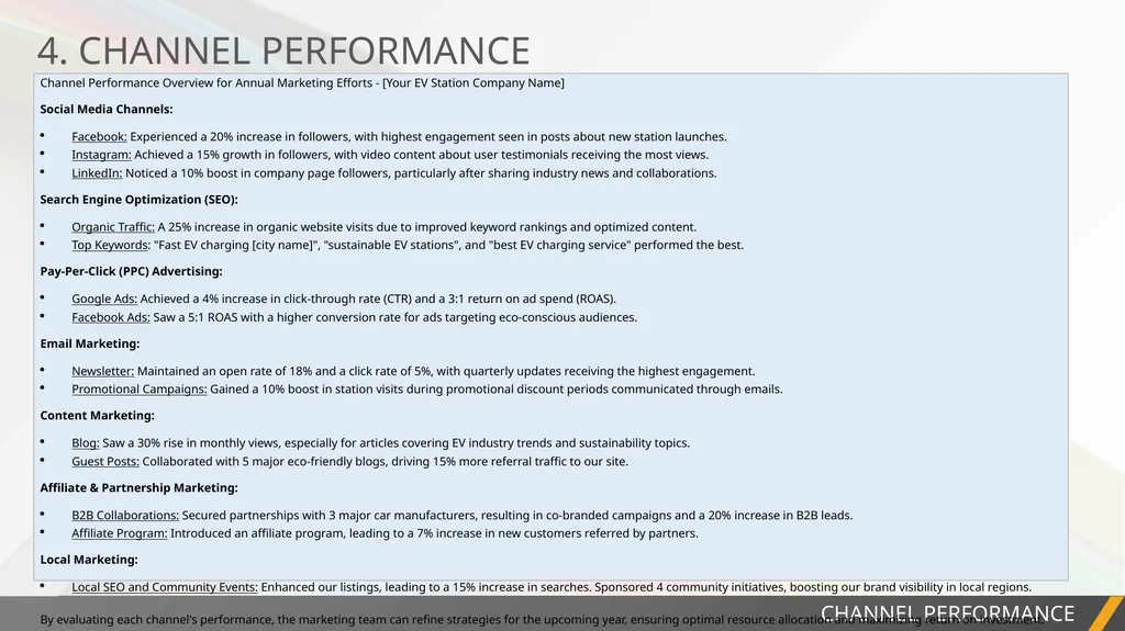 PROJECT REPORT ANNUAL MARKETING REPORT EXAMPLE - slide 6 of 13