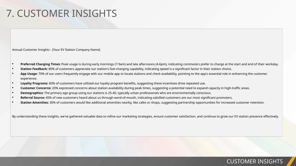 PROJECT REPORT ANNUAL MARKETING REPORT EXAMPLE - slide 9 of 13
