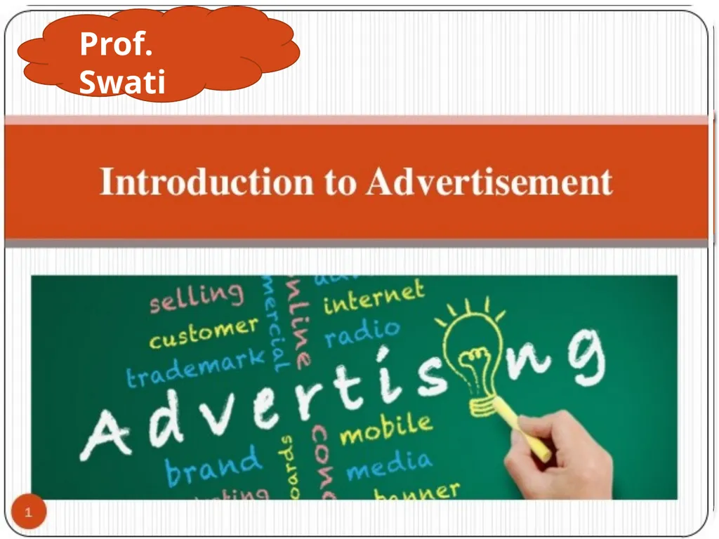 Prof. Swati What is advertising?? The term - slide 1 of 28