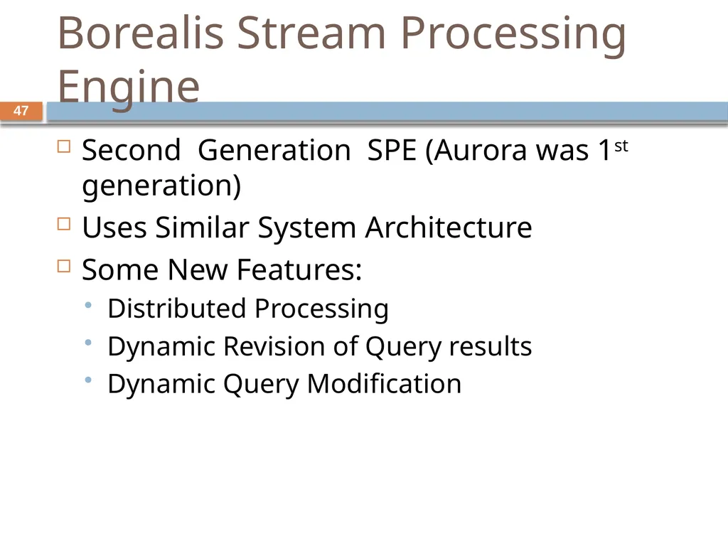 Monitoring streams: a new class of data management - slide 47 of 58