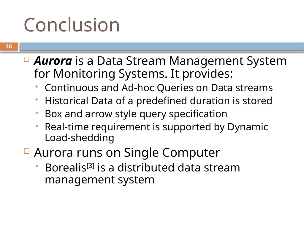 Monitoring streams: a new class of data management - slide 46 of 58