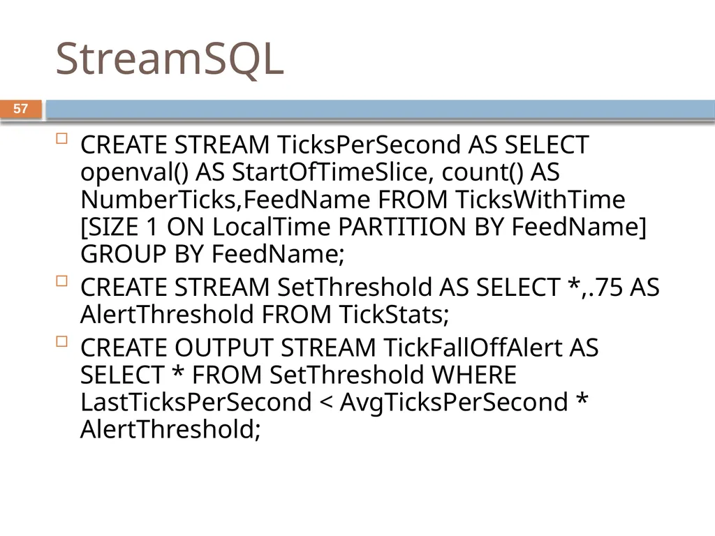 Monitoring streams: a new class of data management - slide 57 of 58
