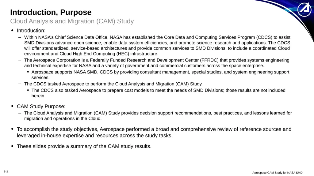 NASA Science Mission Directorate Core Data and - slide 2 of 26