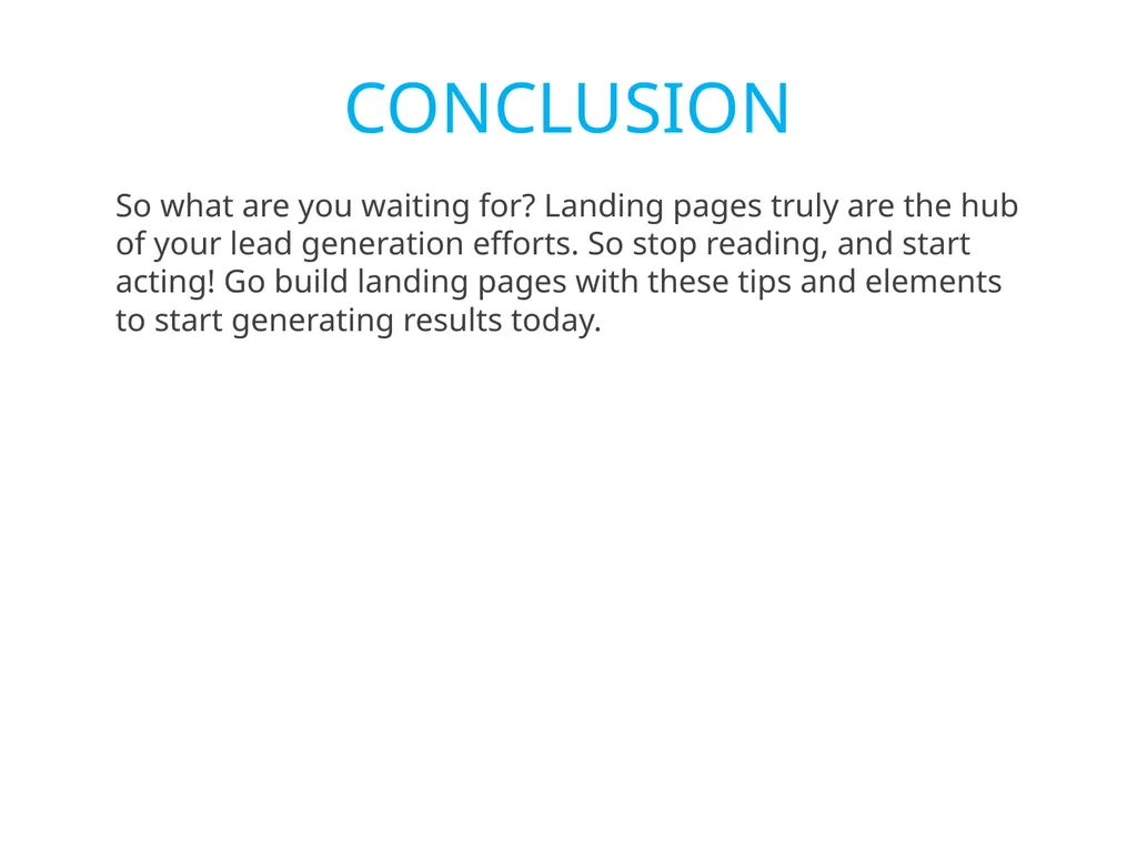 How to Create a High-Converting Landing Page TABLE - slide 29 of 30