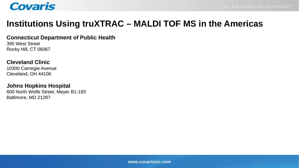 Covaris truXTRAC – MALDI TOF MS Peptide Extraction - slide 7 of 8
