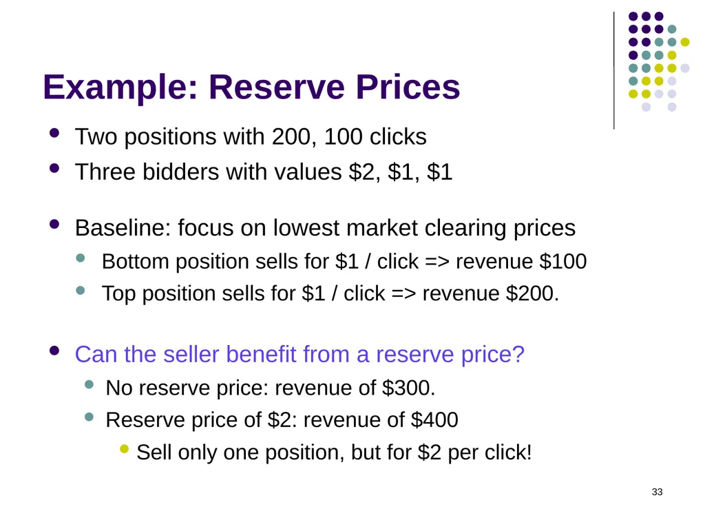 Sponsored Search Auctions 1 2 Traffic estimator - slide 33 of 36
