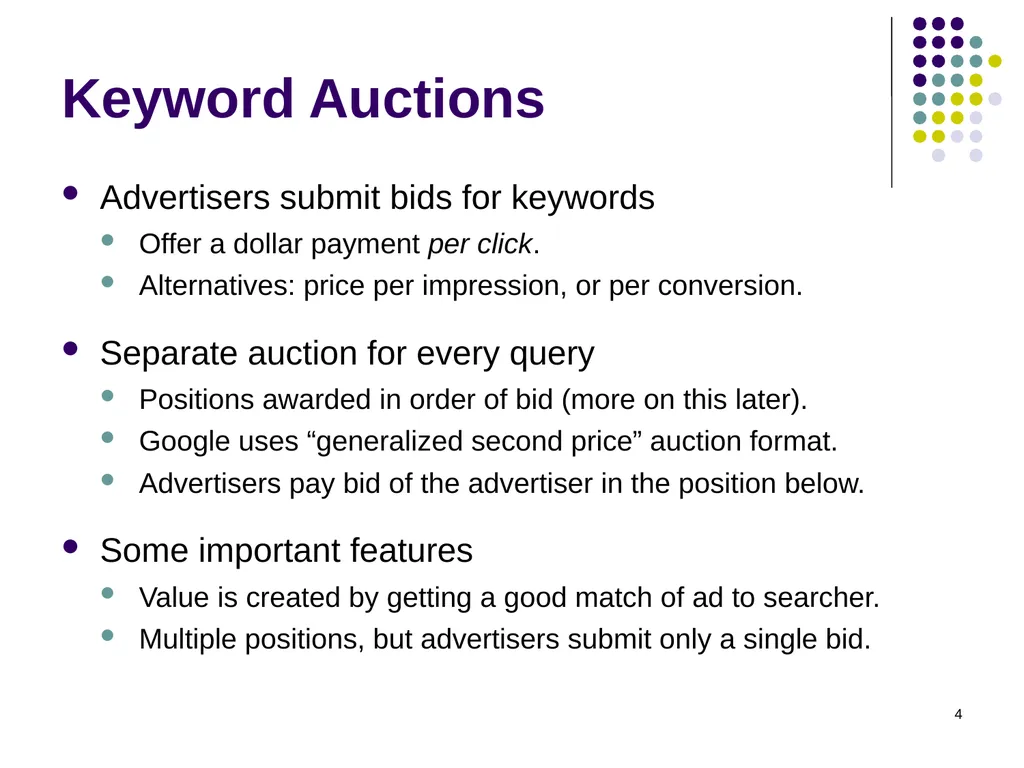 Sponsored Search Auctions 1 2 Traffic estimator - slide 4 of 36