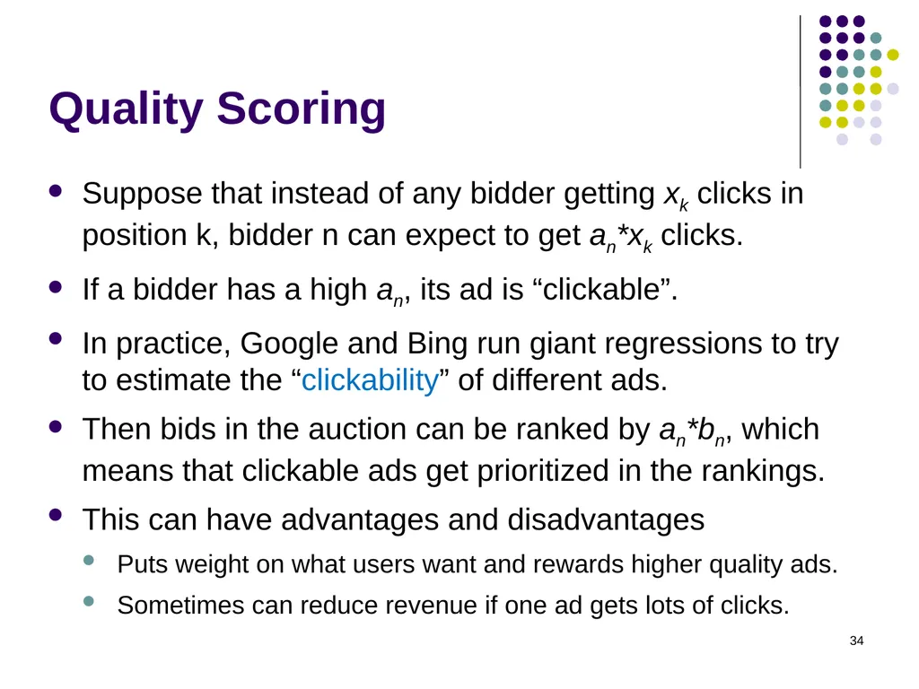 Sponsored Search Auctions 1 2 Traffic estimator - slide 34 of 36