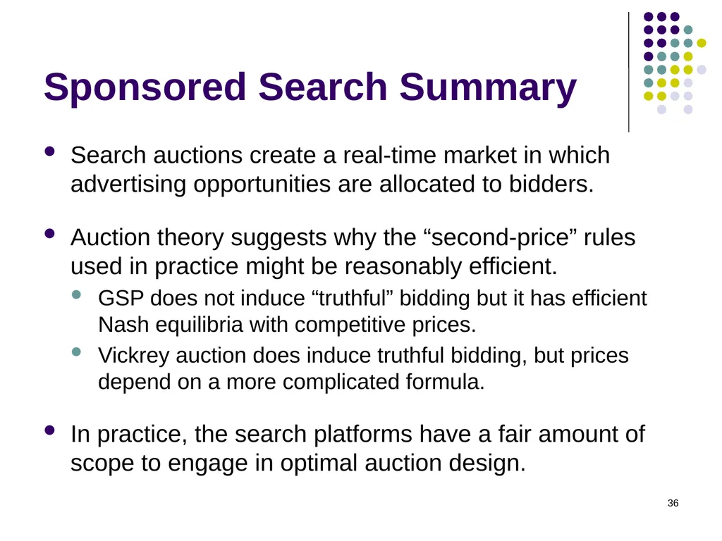 Sponsored Search Auctions 1 2 Traffic estimator - slide 36 of 36
