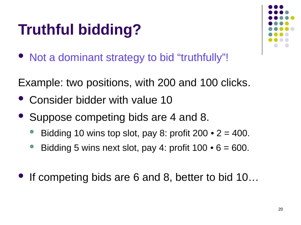 Sponsored Search Auctions 1 2 Traffic estimator - slide 20 of 36