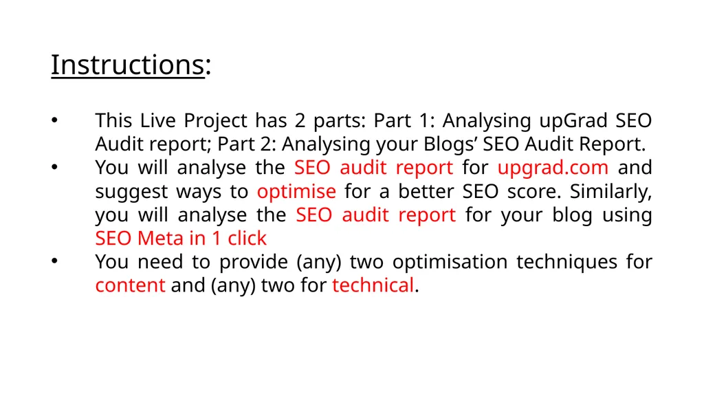 SEO Audit Report Content and Technical - slide 2 of 13