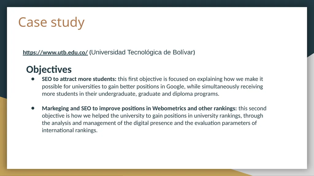 SEO Manager Position - Exercise - slide 2 of 10